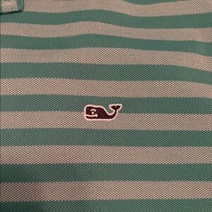 Vineyard Vines Teal Striped Polo Shirt